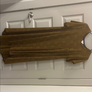 LuLaRoe Brown Geometric Midi Dress